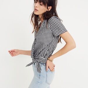Madewell | Gingham wrap top blouse